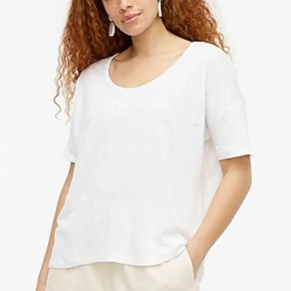 J. Crew Relaxed Linen Scoopneck T-shirt